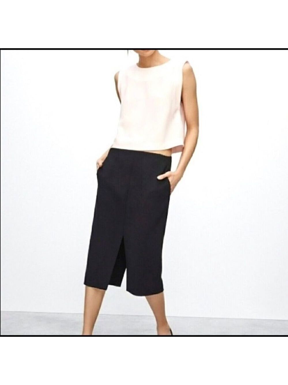 * 𝅺OAK + Fort Black Center Slit Pencil Skirt Size S
